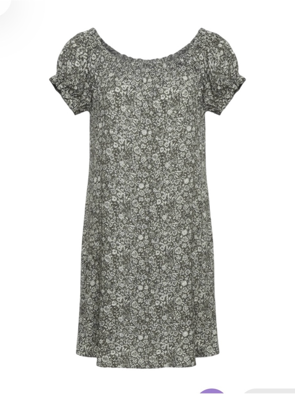 Sur La Cote Floral Short Sleeve Mini Dress in Black and White